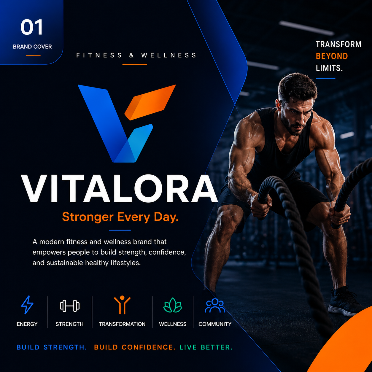 Vitalora fitness branding kit