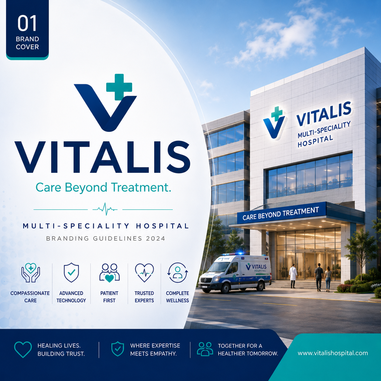 Vitalis healthcare branding kit